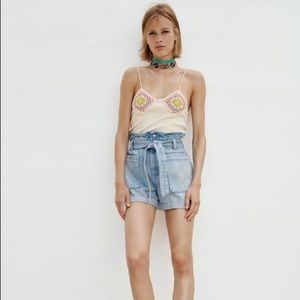 New Zara paperbag high rise short!